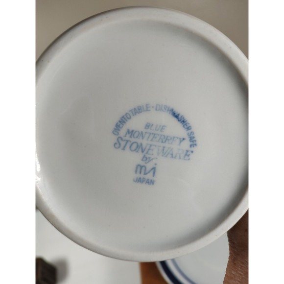 MSI Blue Monterrey Stoneware Gravy Bowl and plate set Blue Ring Japan - Picture 8 of 13